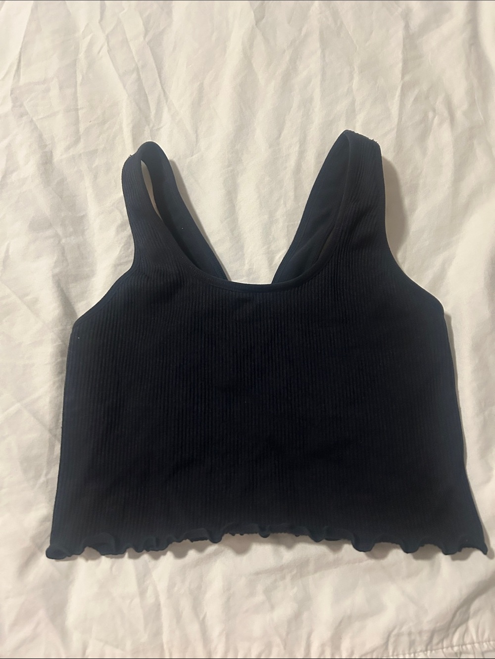 Spiritual Gangster Black Ribbed Crop Sports Bra